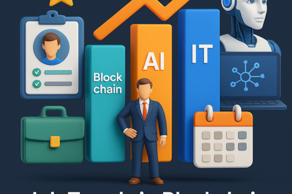 Infographic : Job Trends in Blockchain, AI and IT Industries