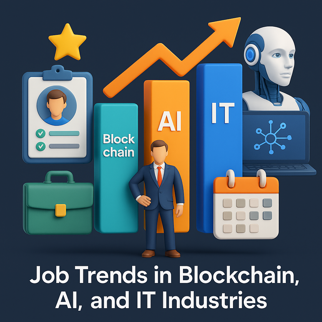 Infographic : Job Trends in Blockchain, AI and IT Industries