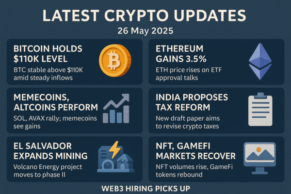 Latest Crypto Updates as on 26 May 2025 Latest Crypto Updates as on 26 May 2025