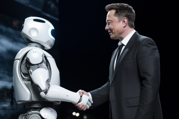 Picture of Elon Musk and Robot
