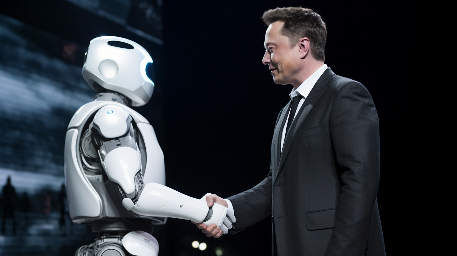 Picture of Elon Musk and Robot